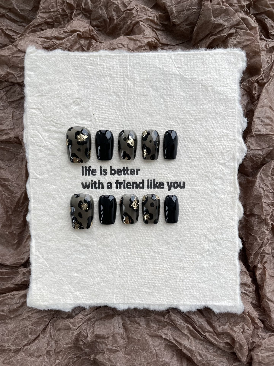 Artisanales Tierdruck Press-On Nagelset