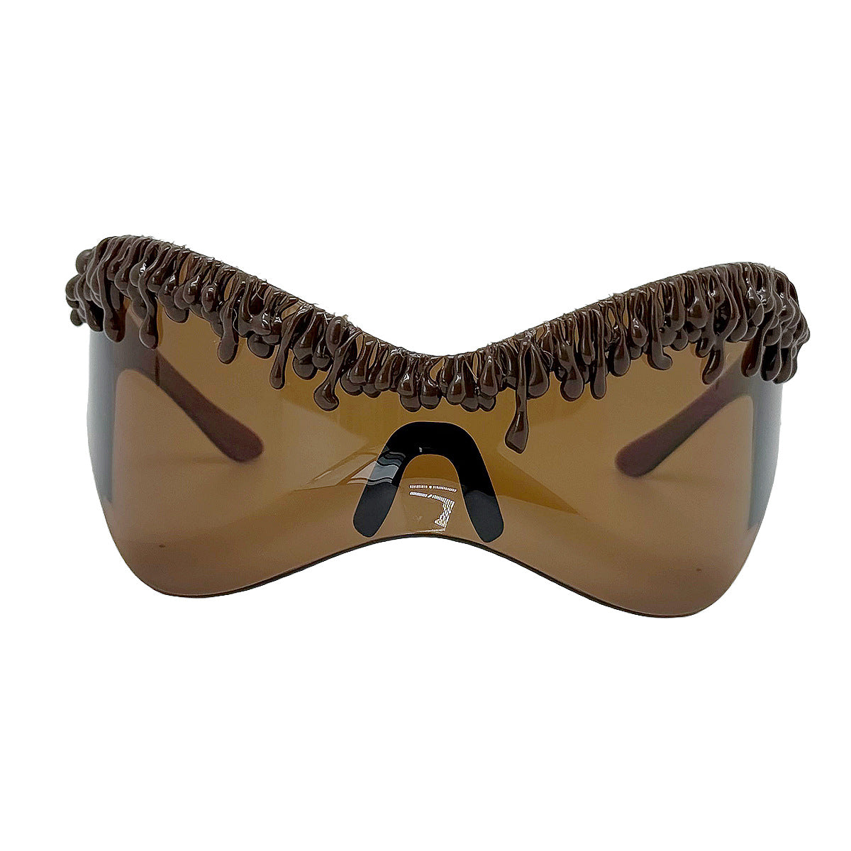 Damen futuristische Schutzbrille mit einzigartigem Wellenrahmen Karnz