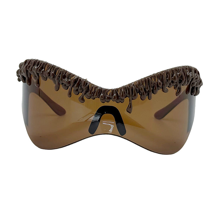 Damen futuristische Schutzbrille mit einzigartigem Wellenrahmen Karnz