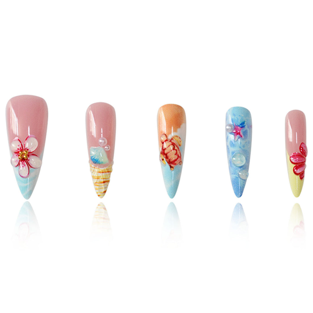 Kreative Meeres-Themen-Nagelkunst-Verlängerungen Karnz