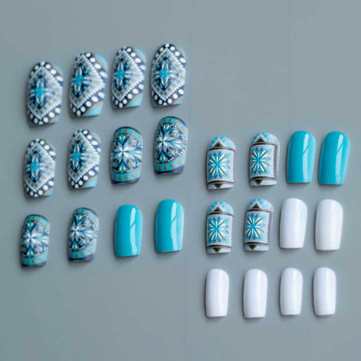 Künstlerisches Boho Nagelkunst Set