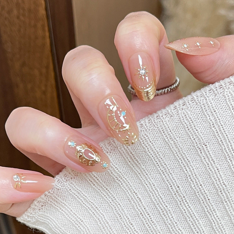 Elegantes Gel Press-On Nagelset Karnz