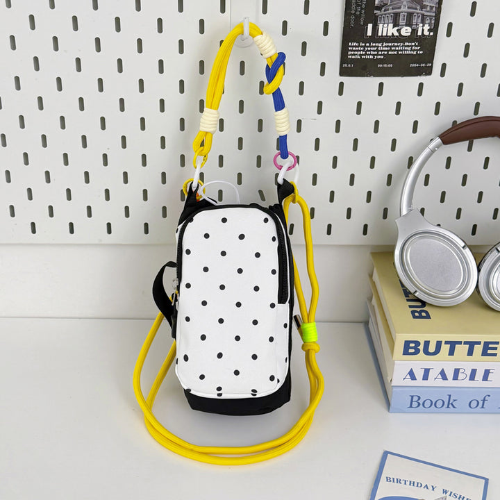 Trendige Polka Dot Mini Umhängetasche