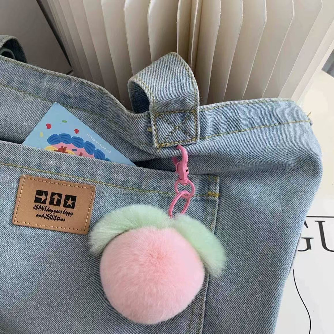 Plüsch Obst Pom Pom Schlüsselanhänger Karnz