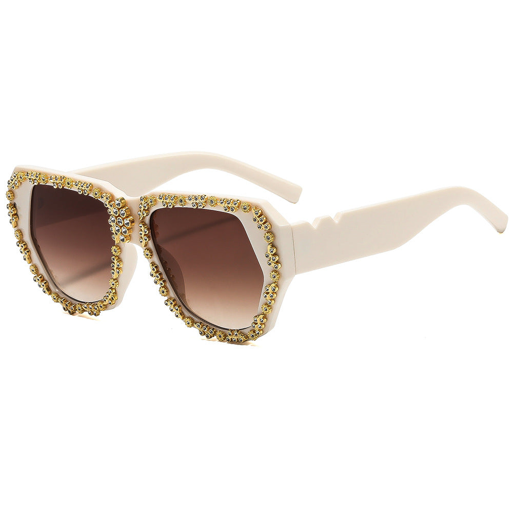 Damen modische Sonnenbrille mit opulentem Kristallrahmen Karnz