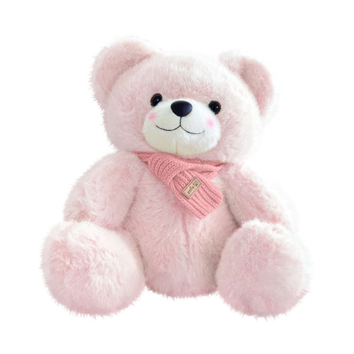 Plüsch-Sitzender Teddybär mit ultraweichem Kunstfell und Strickschal Karnz