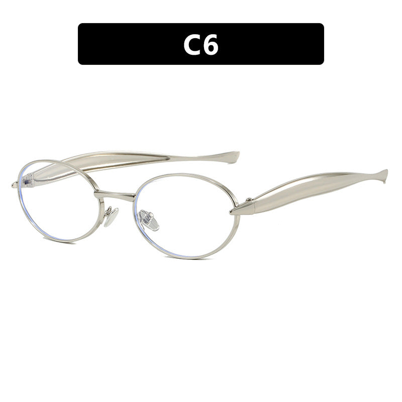 Damen modische Sonnenbrille mit ovalem Rahmen und funkelnden Details Karnz