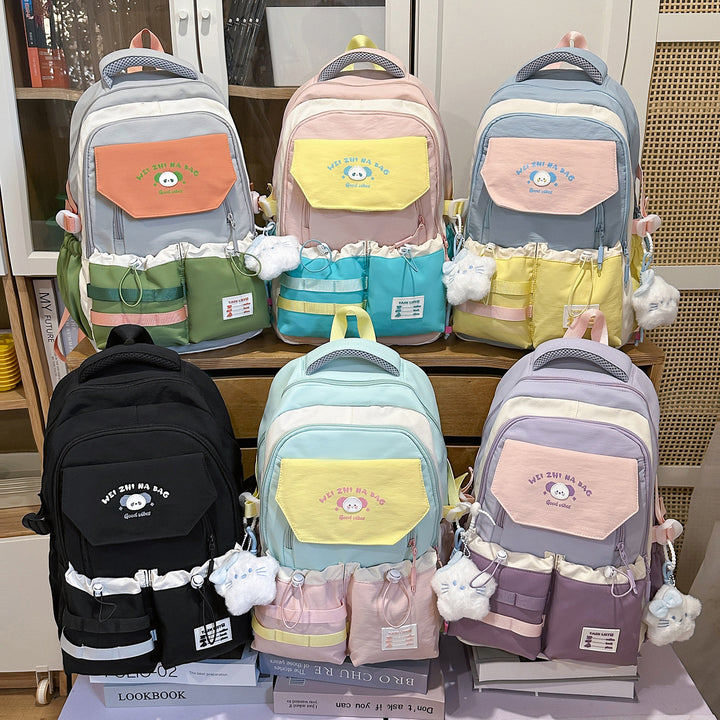 Verspielt Illustrierter Multi-Taschen Rucksack Karnz