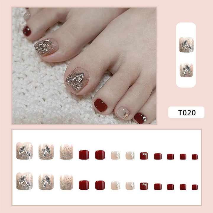 Fußnagelkunst-Set mit glamourösen Glitzerakzenten Karnz