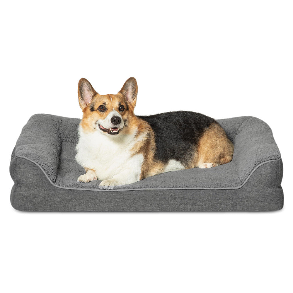 Orthopädisches Hundebett mit Rückenlehne