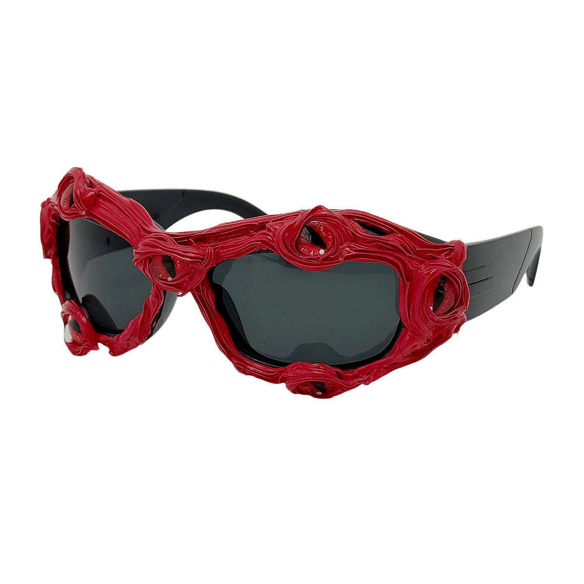 Damen kreative Designer-Sonnenbrille mit extravaganten 3D-Elementen Karnz