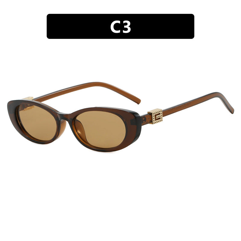 Damen elegante Cat-Eye Sonnenbrille mit feinen Akzenten Karnz