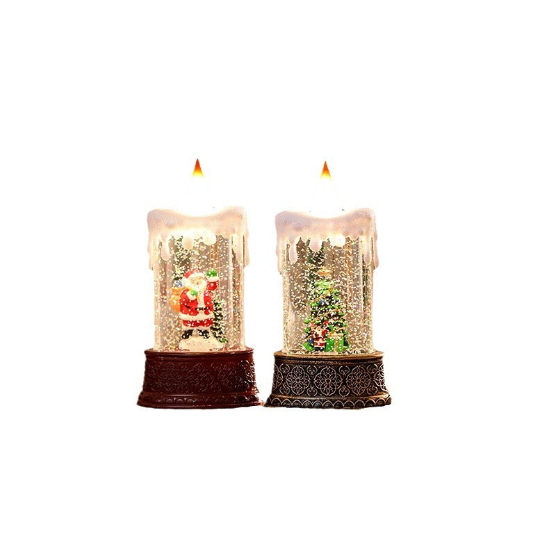 Weihnachtslichte Laterne mit beweglichem Santa-Motiv Karnz