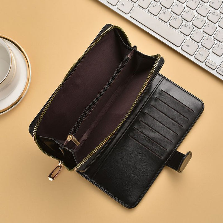 Slim Doppelreißverschluss Wallet mit Handgelenkband Karnz
