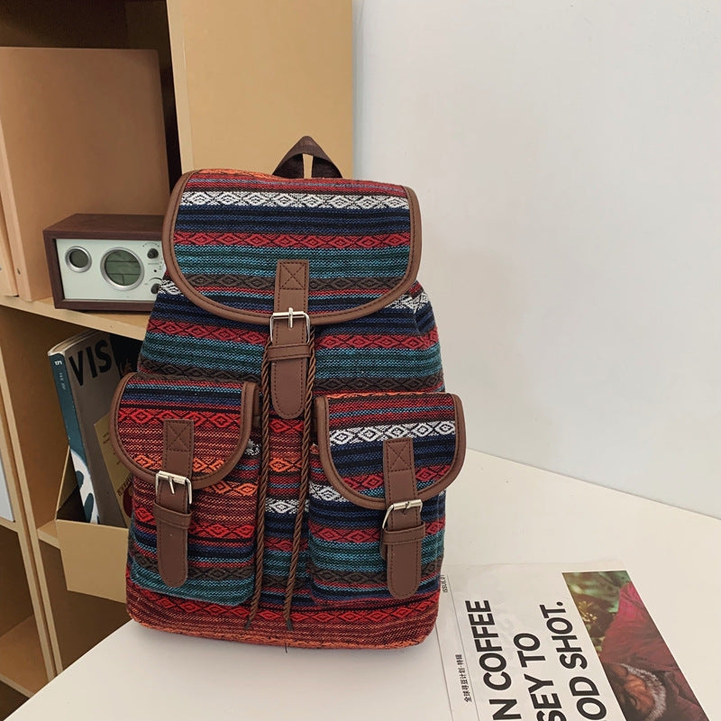 Künstlerisch gemusterter Canvas-Rucksack
