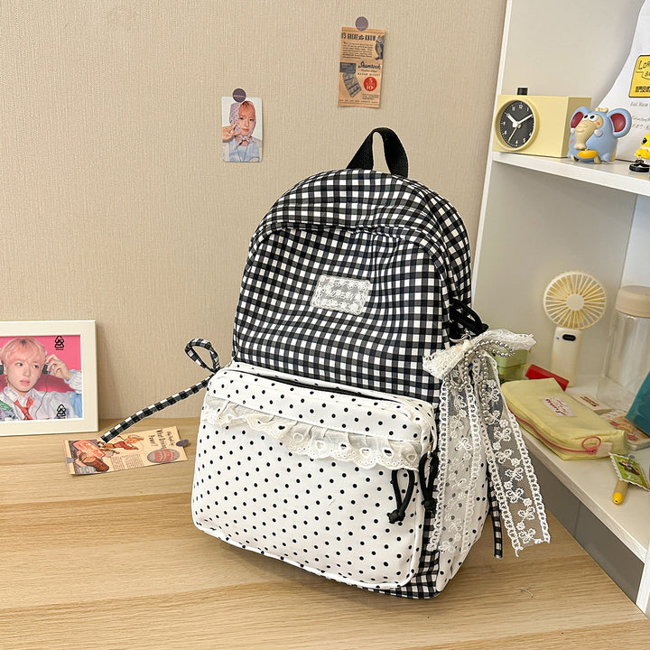 Stylisher Gingham-Muster Rucksack Karnz