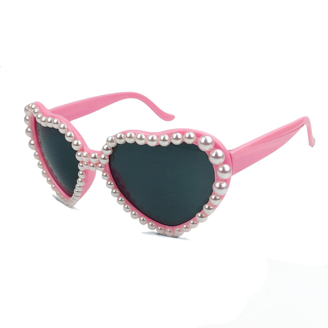 Damen Herzförmige Sonnenbrille mit Glitzerstein-Besatz Karnz