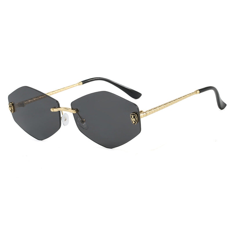 Damen geometrische Sonnenbrille im modernen Design mit elegantem Metallrahmen Karnz