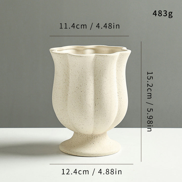 Elegante Skulpturierte Keramische Blumentopf