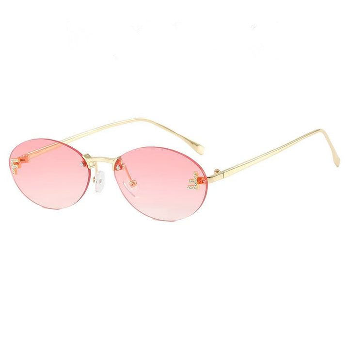 Elegante Metall-Oval-Sonnenbrille Karnz