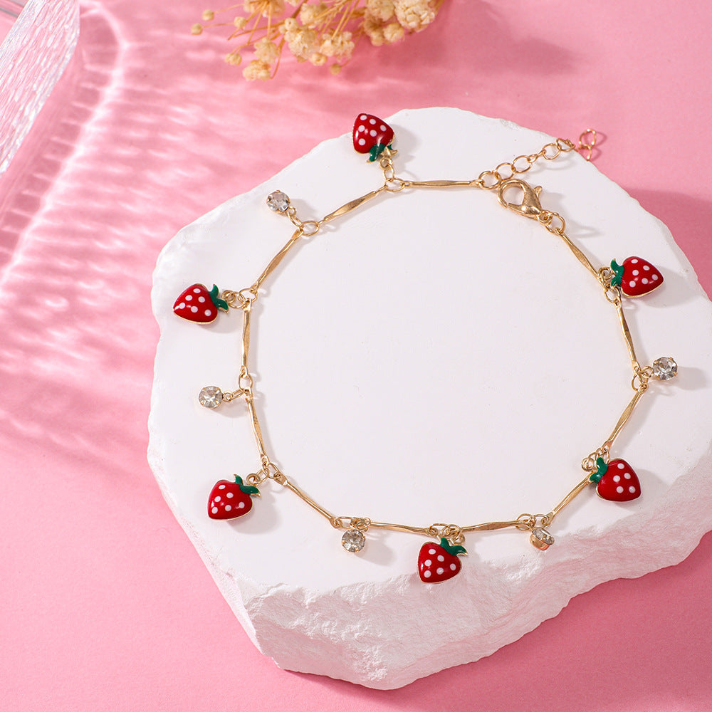 Erdbeer Charm Armband Karnz