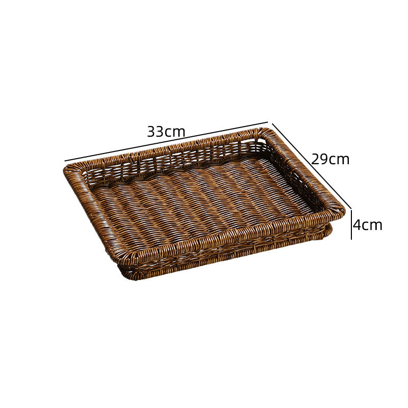 Unisex Rechteckiger Aufbewahrungskorb aus geflochtenem Rattan Karnz
