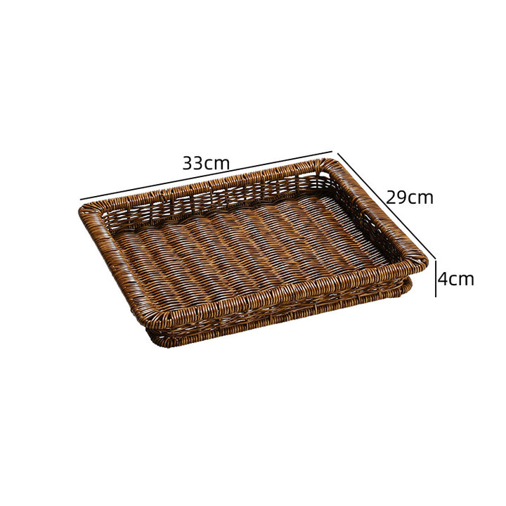 Unisex Rechteckiger Aufbewahrungskorb aus geflochtenem Rattan Karnz