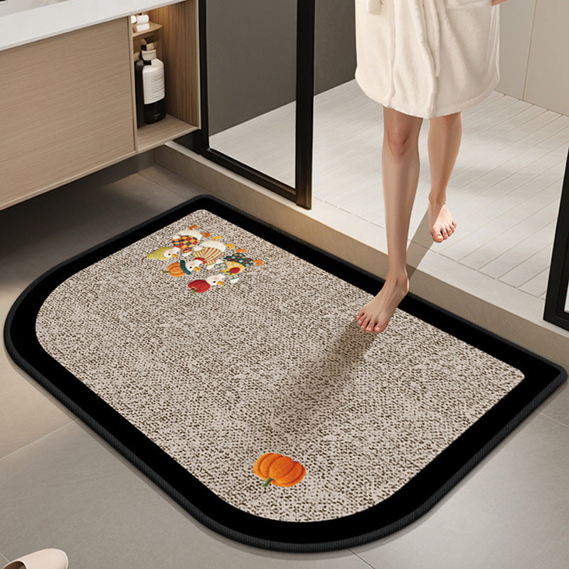 Absorbierende rutschfeste Badematte mit Wintermotiv