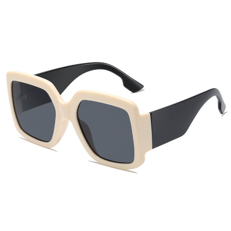Damen moderne quadratische Sonnenbrille mit verspiegelten Gläsern Karnz