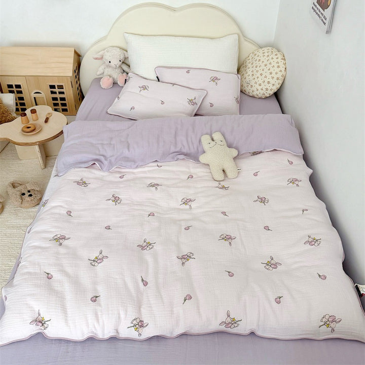 Wendbare Musselin-Kinderbettdecke mit Teddybären-Druck