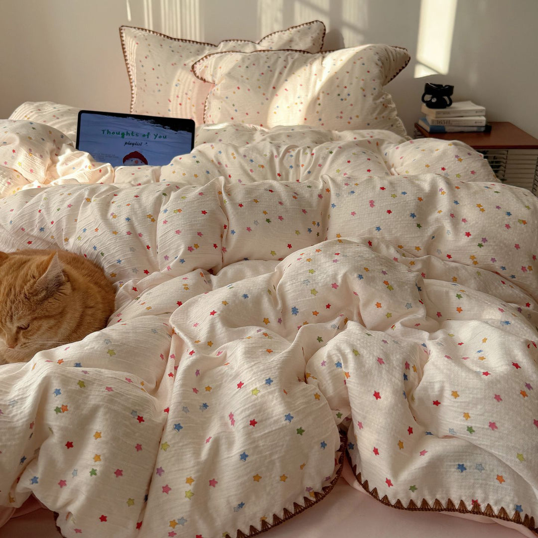 Sternenmuster Steppbett-Wäsche Set