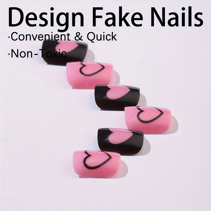 Kreatives Nagelkunst Set mit Herzmustern Karnz