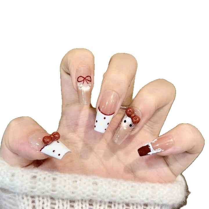 Künstlerisches Press-On-Nagelset mit skurrilen Feiertagsdesigns Karnz