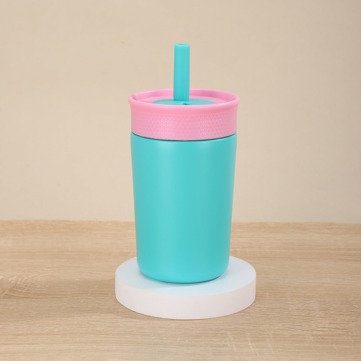 Damen Isolierte Trinkflasche mit Silikonhut und Strohhalm Karnz