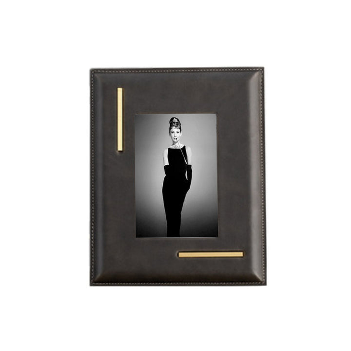 Elegante Leder-Fotorahmen-Set