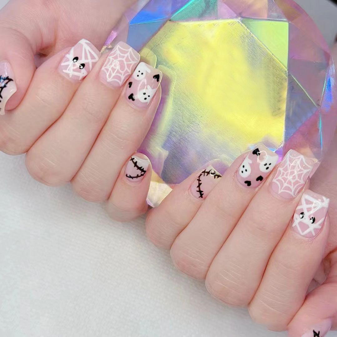 Halloween-Themen Gespenst und Spinne Nagelkunst