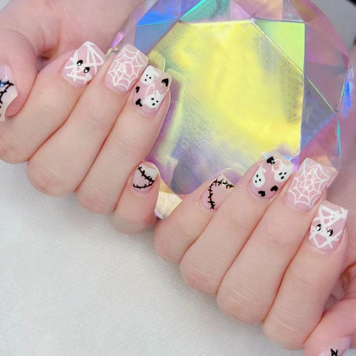 Halloween-Themen Gespenst und Spinne Nagelkunst