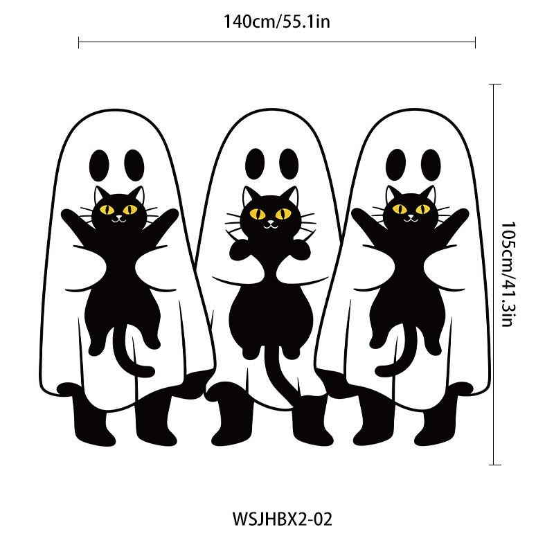 Großer Halloween Wandsticker Vinyl mit tanzenden Skeletten und ablösbarem Selbstklebefilm