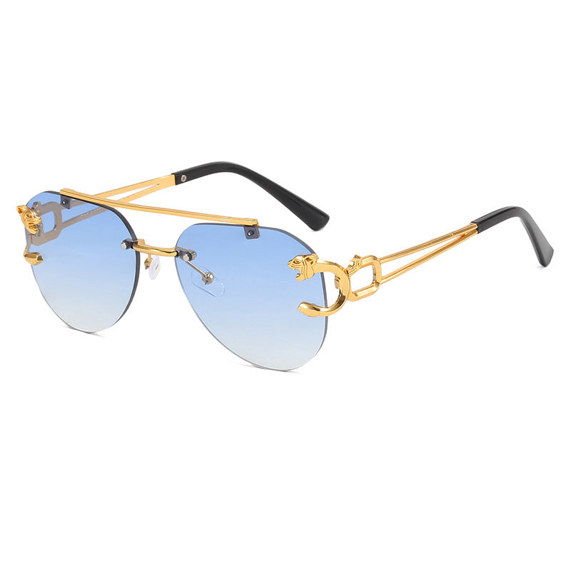 Damen ausgefallene runde Sonnenbrille mit dekorativen Details Karnz