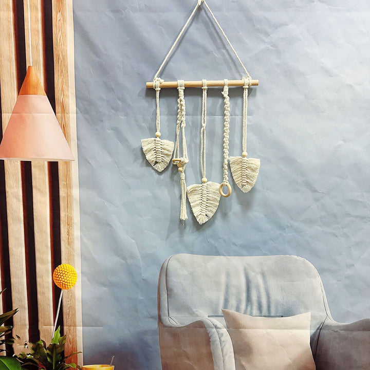 Dekorative Makramee Blatt Wandbehang Karnz