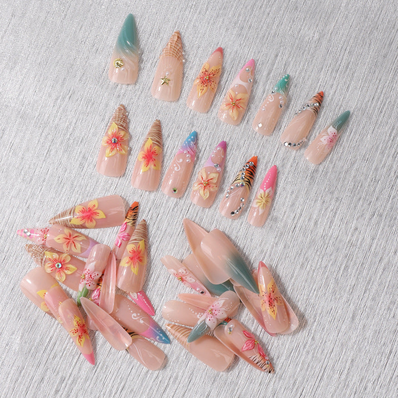 Premium Dekorative Press-On Nagelset Karnz