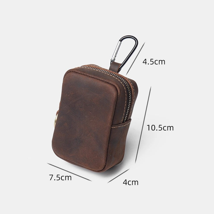 Leder Reißverschluss Schlüsselanhänger Tasche