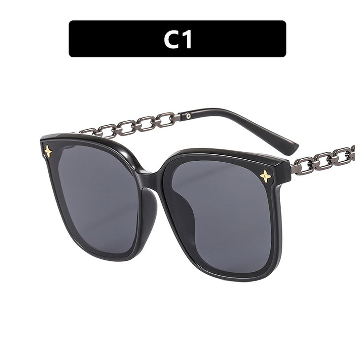 Damen oversized Sonnenbrille mit modischem Kettendetail Karnz