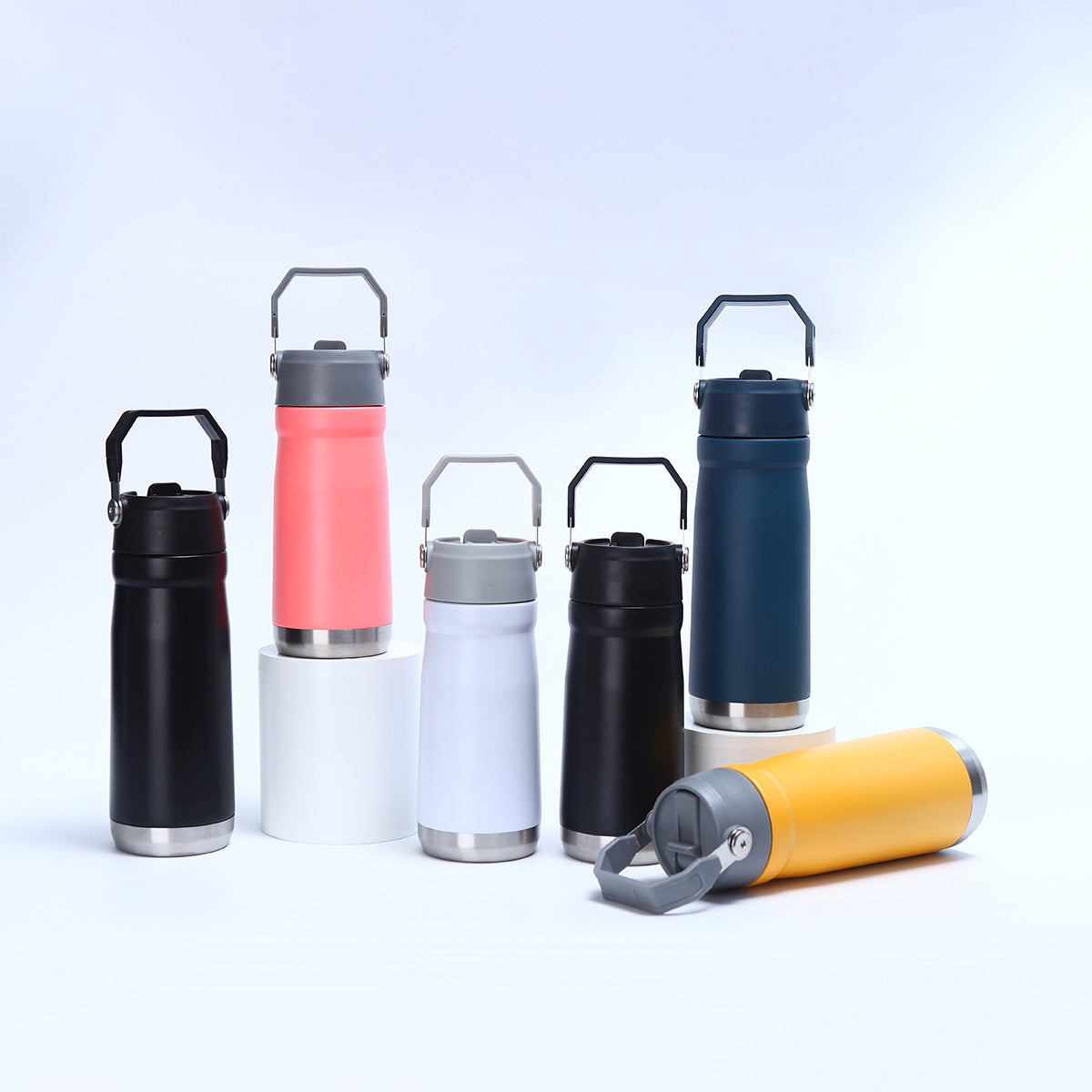Damen Praktische Isoliertrinkflasche mit klappbarem Tragegriff Karnz