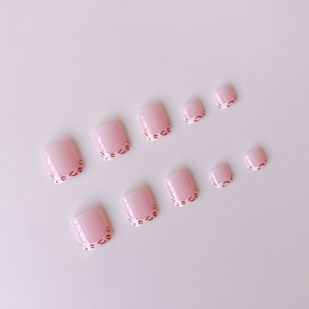 Fußnagelkunst Set mit eleganter Spitzenverzierung Karnz