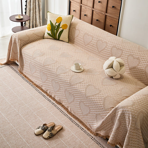 Gemütliche Herzmuster Sofa-Wurfdecke
