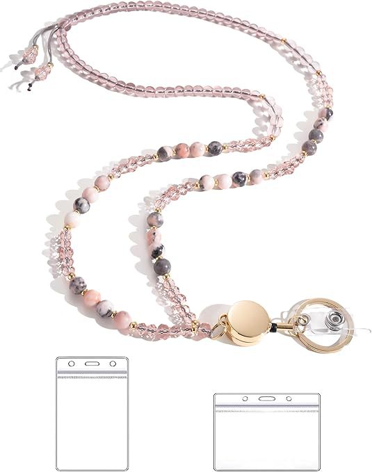 Perlen-Lanyard mit zurückziehbarem ID-Halter Karnz