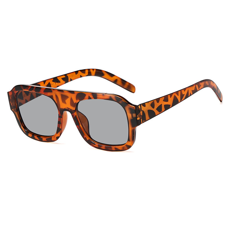 Damen modische quadratische Sonnenbrille mit auffälligem Tierdruckdesign Karnz