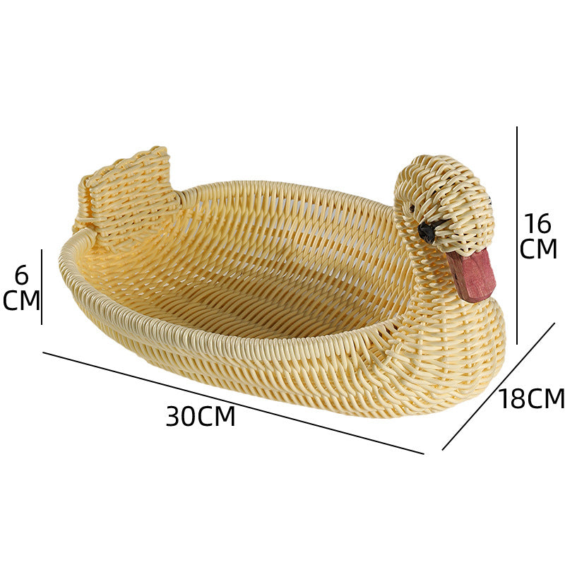 Unisex Geflochtener Dekorationskorb in Entenform Karnz