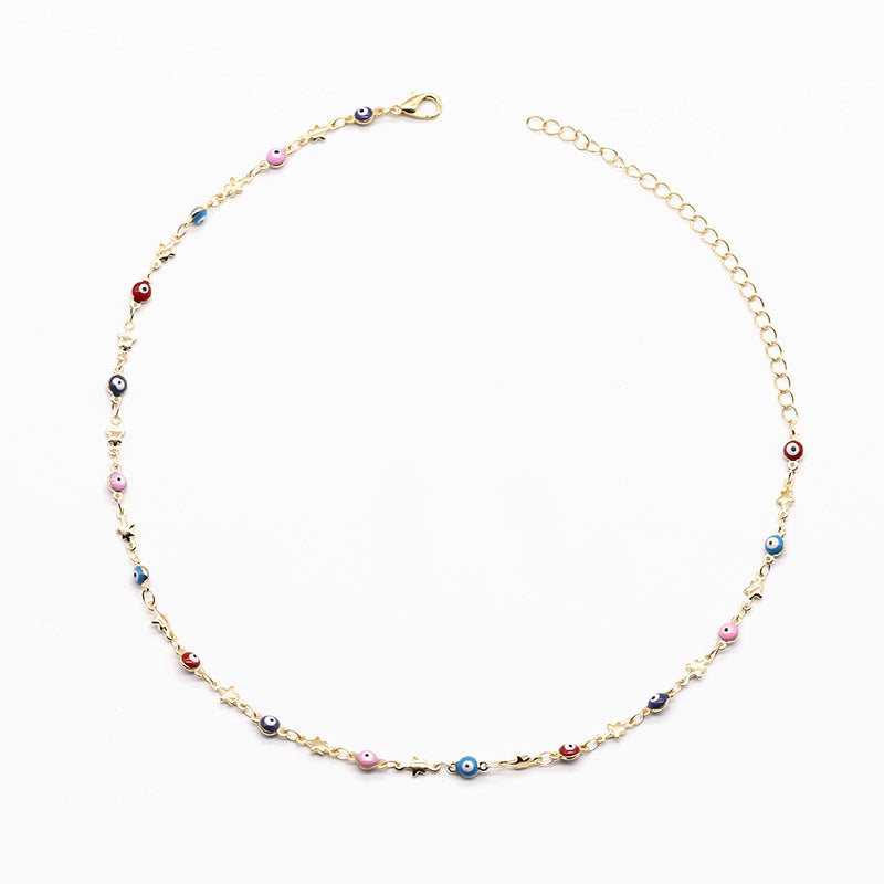 Bunte Perlenkette Halskette Karnz